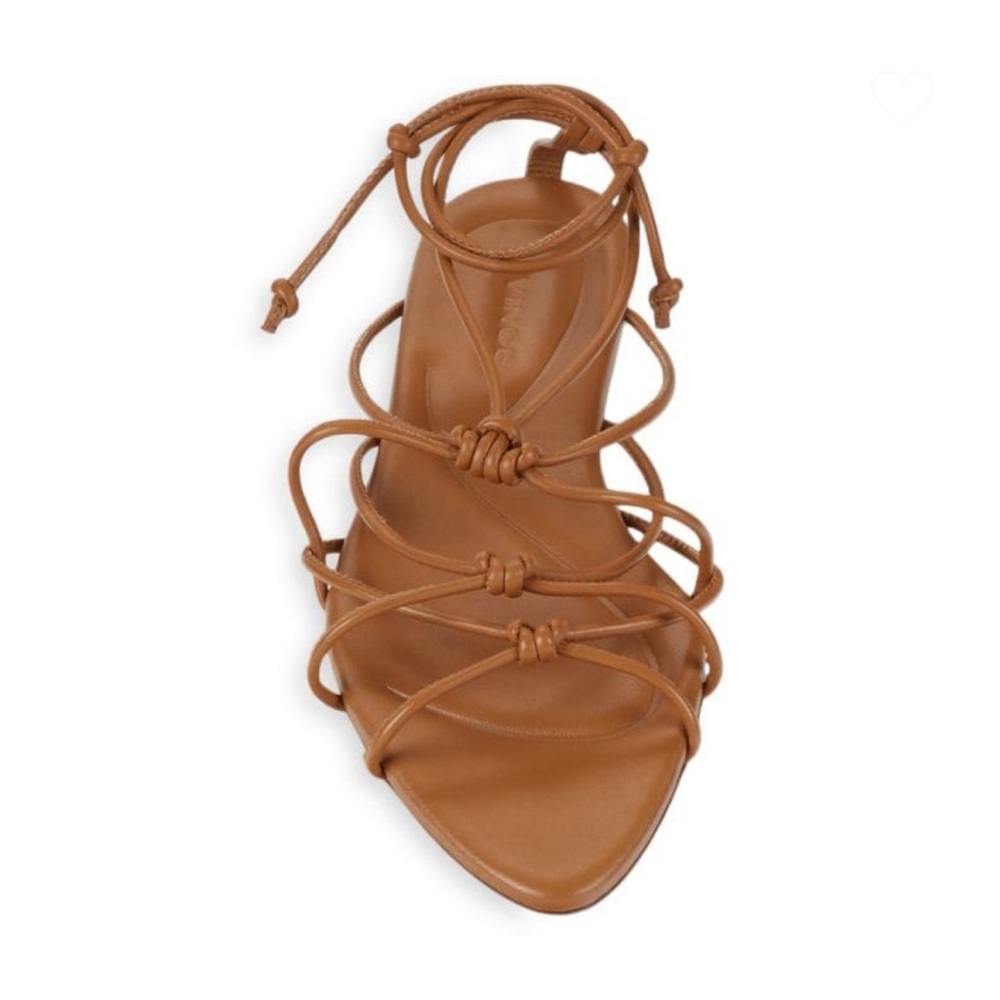 Vince Kenna tan leather lace up sandal, new in box. Size 7